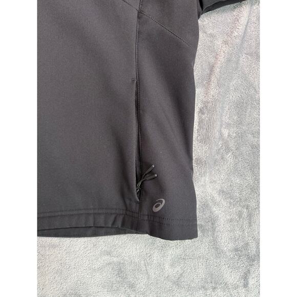 Asics Womens Shell Jacket Size Large Black Waterproof Hooded Zip Pockets - Picture 4 of 7